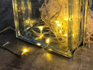 Wave Glass Block with Hole / Clear Glass Brick – Light Glass Block for Building