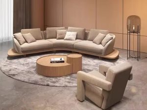 أريكة سريرية مقطعية باللون الوردي مخصصة – أثاث غرفة المعيشة الفاخرة