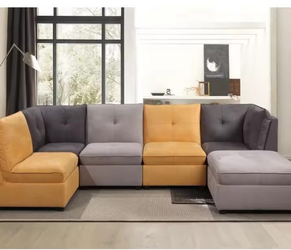 Living Room Colorful Combination Sofa Set – 7-Seater Luxury for Modern Interiors