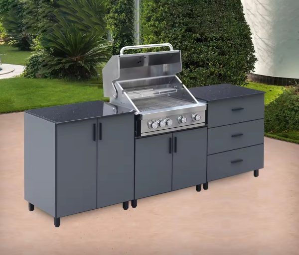 Modular Outdoor Kitchen with Pizza Oven and BBQ Grill – Prefabricated Garden Kitchen