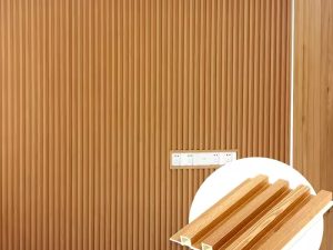 160*23 مللي متر لون الخشب الطبيعي مقاوم للماء لوحة الحائط لامعة WPC