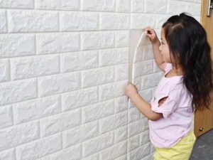 ملصق حائط عصري عصري مقاوم للماء وسهل التنظيف ذاتي اللصق ثلاثي الأبعاد من رغوة البولي إيثيلين لتزيين الجدران الداخلية