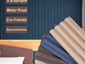 Wooden Grain PVC WPC Fluted Wall Panels For Decoration Decorative Wall Panel