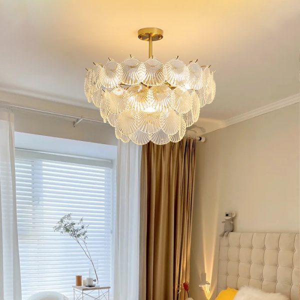 Post-Modern Italian Living Room Lamp – French Retro Glass Chandelier for Artistic Elegance