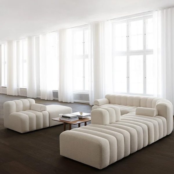 Creative Designer Curved Light Luxury Sofa Combination – Elevate Your Five-Star Hotel Guest Room