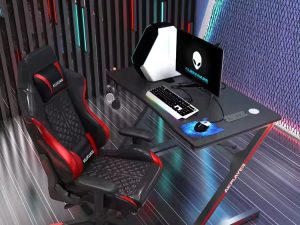 مكتب ألعاب احترافي – طاولة ألعاب LED قابلة للتعديل على شكل حرف Z