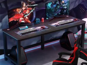 مكتب ألعاب خشبي حديث – مكتب أنيق للمكتب والكمبيوتر الشخصي