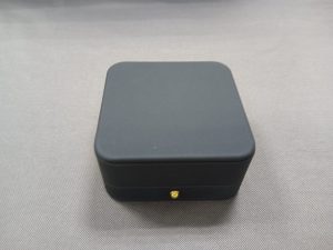 Round Corner Gold Buckle Bracelet Jewelry Package Box with Blue Leather