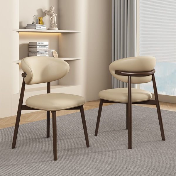 Nordic Modern Minimalist Solid Wood Dining Chair – Light Luxury for Home and Hotel