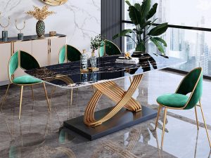 Nordic Light Luxury Rock Tablet Dining Table Set – Italian Minimalist Elegance for Modern Homes