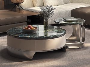Natural Marble Coffee Table – Elegant & Timeless Living Room Furniture