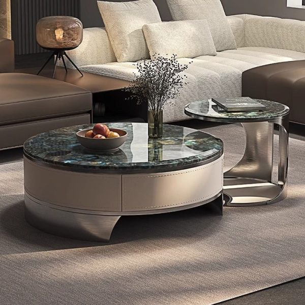 Natural Marble Coffee Table – Elegant & Timeless Living Room Furniture