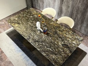 Luxury Stone Dining Table – Platinum Diamond Natural Marble for Large Villas