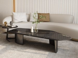 طاولة قهوة رخامية فاخرة وخفيفة الوزن بتصميم عصري وأنيق