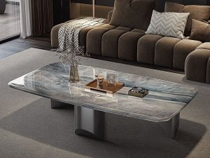 Stone Symposium Light Luxury Coffee Table – Modern Minimalist Design