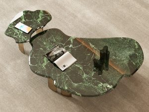 طاولة قهوة فاخرة من الحجر الخفيف – تصميم رخامي عصري