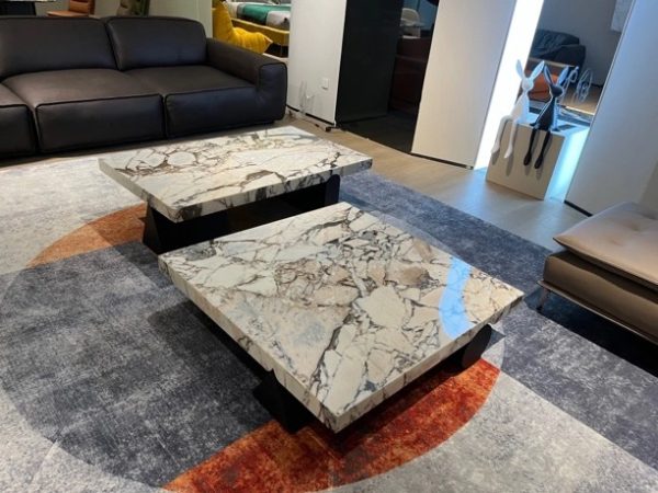 Light Luxury Minimalist Natural Marble Square Coffee Table - Modern Elegance for Your Living Room