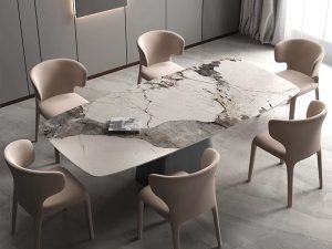 Italian Minimalist Light Luxury Pandora Rock Panel Table – A Statement of Modern Elegance