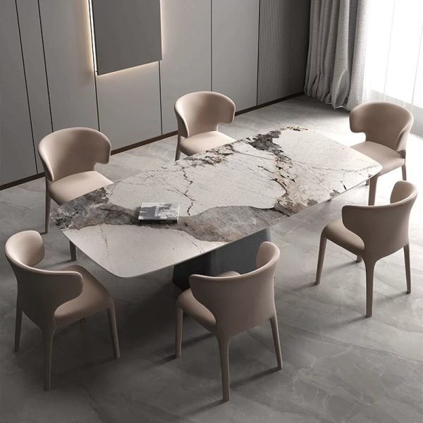 Italian Minimalist Light Luxury Pandora Rock Panel Table – A Statement of Modern Elegance