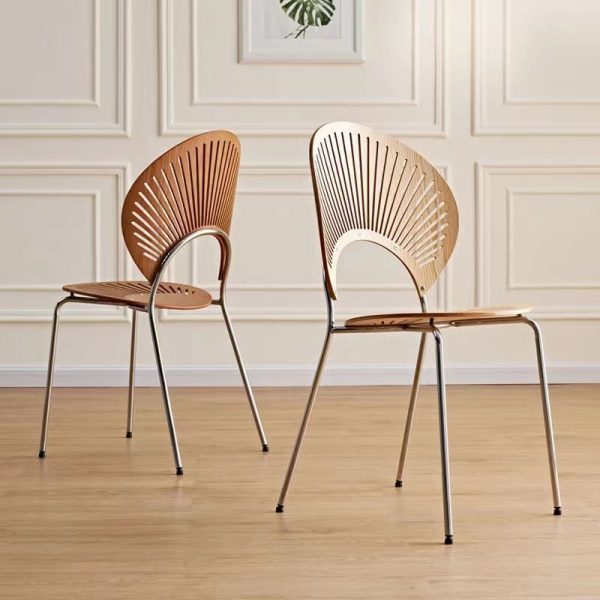 Wrought Iron Shell Chair – Nordic INS Style with French Retro Elegance