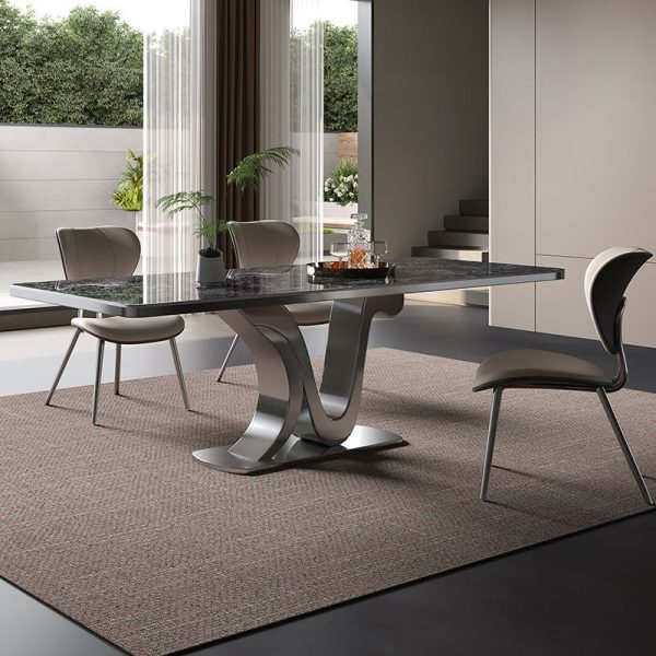 Luxury Modern Minimalist Stone Long Square Table and Chair Set – Extreme Elegance