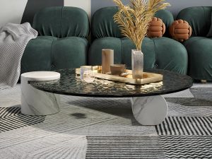 طاولة قهوة زجاجية من Water Ripple – تصميم إيطالي عصري بسيط