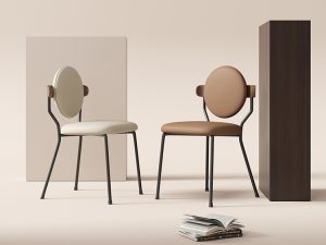 كرسي طعام من الخشب الصلب على طراز كريمي – جودة مصممة للمنزل أو الغرف النموذجية