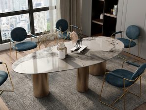 أثاث فاخر خفيف الوزن من الحجر والفولاذ المقاوم للصدأ – أناقة عصرية ومتانة