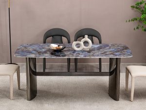 Italian Minimalist Super Crystal Stone Dining Table – Designer Elegance for Modern Homes