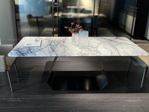 Italian-Style Light Luxury Natural Marble Dining Table and Chair Set – Minimalist Elegance for Sophisticated Dining Rooms