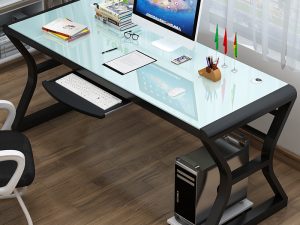 Simple Desktop Computer Desk – Modern Glass Gaming & Study Table