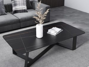 Light Luxury Minimalist Rock Plate Coffee Table - Modern Elegance for Your Living Room