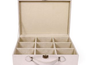 Leather Square Grid Retro Drawing Jewelry Package Box