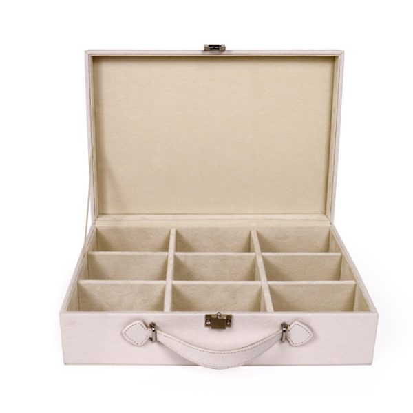 Leather Square Grid Retro Drawing Jewelry Package Box