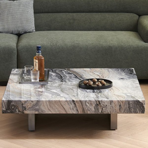 Italian Light Luxury Marble Box Coffee Table – Elegant & Premium Design