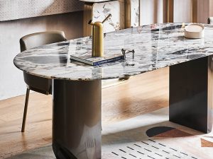 Ocean Storm Marble Dining Set – Light Luxury and High-End Nordic Elegance