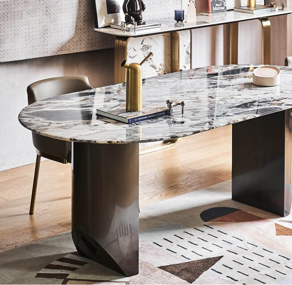 Ocean Storm Marble Dining Set – Light Luxury and High-End Nordic Elegance