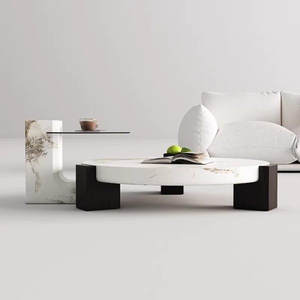 Italian Light Luxury Marble Coffee Table – Elegant & High-End Design