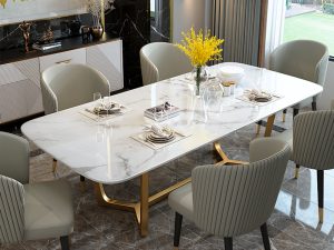 Italian Light Luxury Rock Panel Table – Sleek Minimalism for Modern Small Spaces
