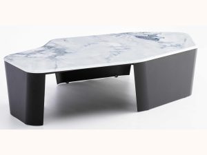 طاولة قهوة رخامية إيطالية بسيطة – تصميم نوردي أنيق